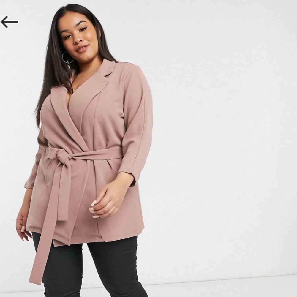 ASOS CURVE JERSEY WRAP SUIT BLAZER